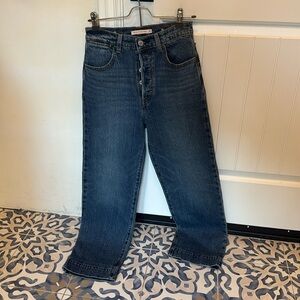 Levi’s Ribcage Ankle Straight. Dark denim, size 25